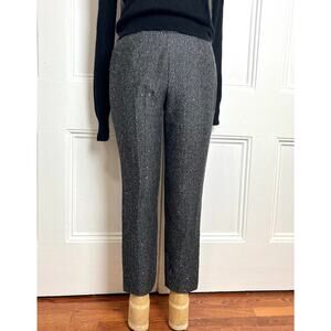 J.Crew Festive wool grey high waisted straight pants with sequin sparkles glam
